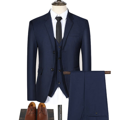 High Quality Men Suits Blazer 3 Pieces Elegant 2 Sets Luxury Wedding Business Vest Pants Coats Formal Jackets Free Shipping