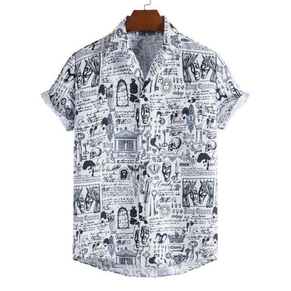 New Hawaiian Men's Casual Beach Style Short Sleeve Breathable Fashion Polo Collar Men's Shirt 3D Printing Oversize Customizable