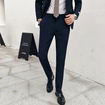 saferido Fashion Male Spring High Quality Cotton Business Suit Trousers Men's Clothing/Man British Style Men's Casual Suit Pants