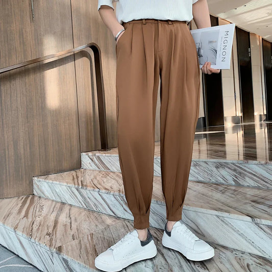 saferido Men Sspring High Quality Business Casual Pants/Male High quality Elastic waistline Haroun Pants Plus Size S-3XL