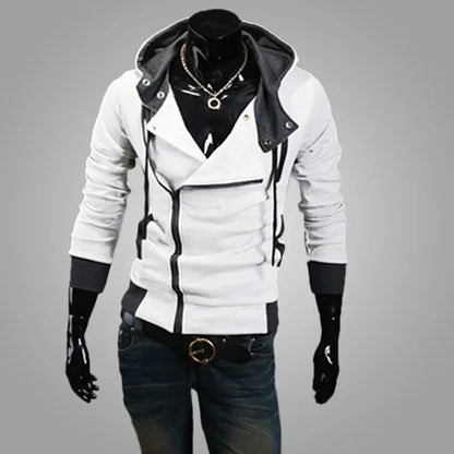 Casual Man Hoodie Sweatshirt Slim Male Zipper Streetwear Cardigan Hoodies Outerwear Black Sportswear Men Hooded Jacket
