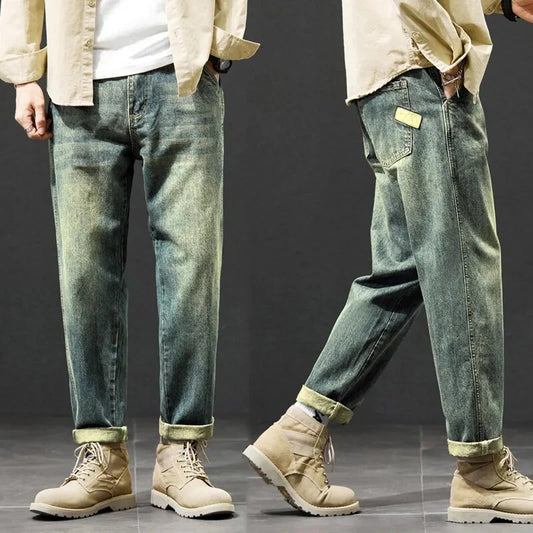 Jeans For Men Baggy Pants Loose Fit Harem Pants Vintage Clothes Men Fashion Pockets Patchwork Large Trousers Oversized 42