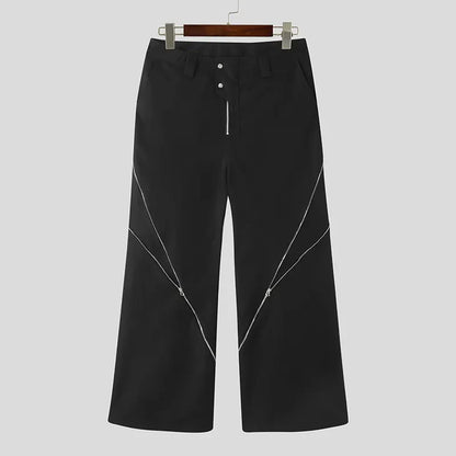 Fashion Casual Style New Men Pants Loose Comfortable Trousers Stylish Male Hot Sale Zipper Split Micro Pull Pants S-5XL