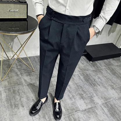saferido Men Spring Autumn Suits Pants Male Formal Wear Boutique Trousers Quality Men British Style Business Casual Loose Suits Pants