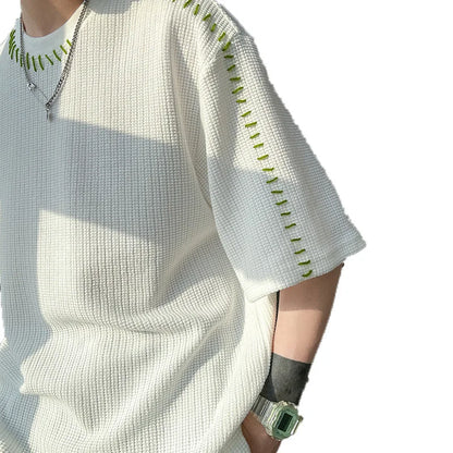 saferido Korean Reviews Many Clothes Men's Clothing Short sleeve Oversized T-shirt Y2k Harajuku Personality Loose Design Sense Tops Tee