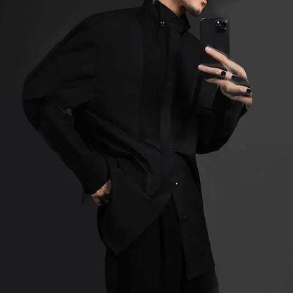 saferido Mens Shirt Textured British Casual Shirt Spring Streetwear Office Elegant Business Commuting Long Sleeve Top Men'S Clothing 2024