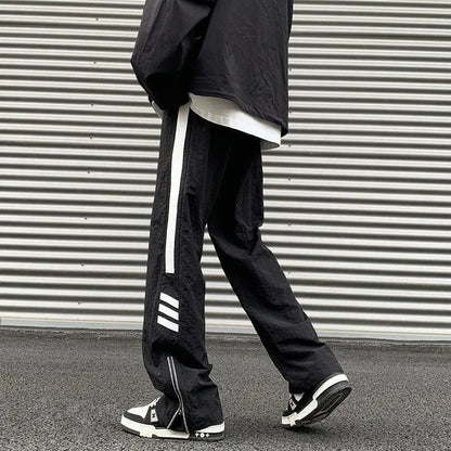 saferido American Men High Street Functional Style Cargo Pants Zipper Foot and Mouth Outdoor Mountain Climbing Casual Straight Trousers