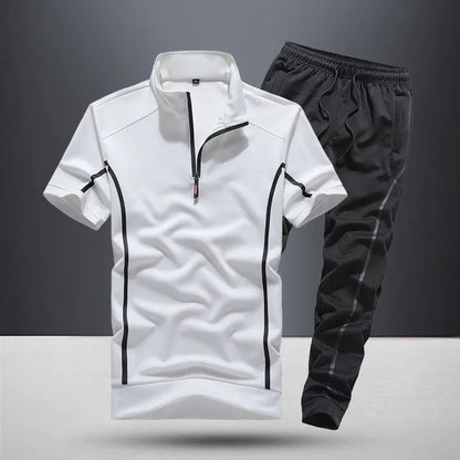 Top Pants Sets Man Polyester T Shirt Slim Fit Sports Suits Cotton Essential Fashion Tracksuit Cheap Young La Kpop Men's Clothing