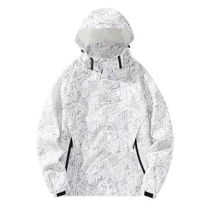 New Spring Mens Lightweight Waterproof Rain Jacket Raincoat for Hiking Travel with Removable Hood Windbreaker Jacket Top