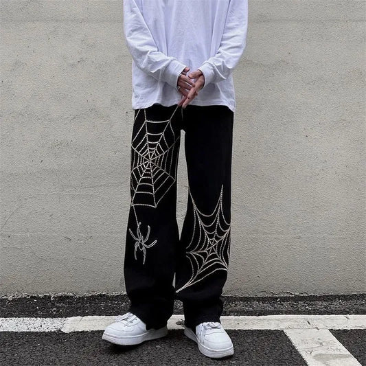 Streetwear Y2k Pants Anime Sweatpants Male Wide Leg Oversize Pants Men Techwear  Baggy Straight Trousers