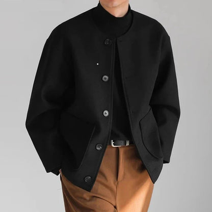 Tops Korean Style Men's Solid Well Fitting Jackets Autumn Winter Casual Streetwear Long Sleeved Jackets Coats S-5XL