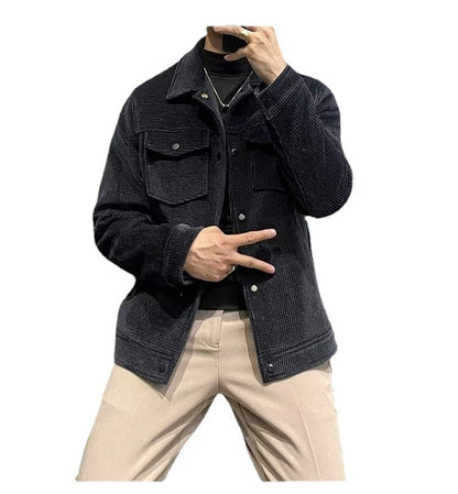 Winter Fashion Jacket Men's Lapel Autumn And Winter New Corduroy Jacket