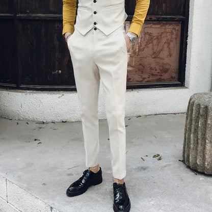 saferido Fashion Male Spring High Quality Cotton Business Suit Trousers Men's Clothing/Man British Style Men's Casual Suit Pants