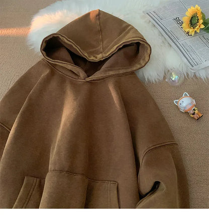 saferido Men Sweatshirts Washed Hoody Vintage Streetwear Baggy Fashion Harajuku Female Casual Hoodies
