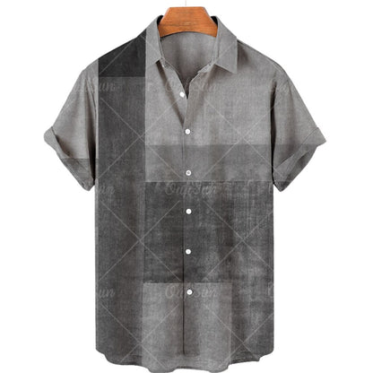 Male Shirt Oversized Plaid Floral Short Sleeve Tops Summer Casual Holiday Buttons Social Luxury Clothing Men Hawaii Shirts 5XL
