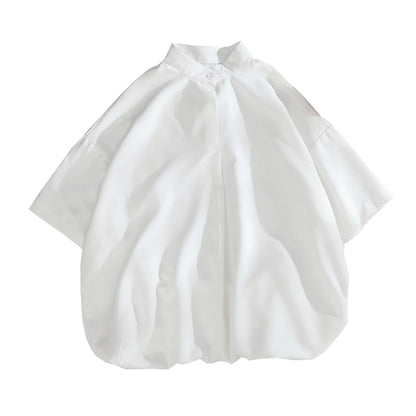saferido Ice One Button Korean Fashions Shirts & Blouses Summer Short Sleeve Vintage Shirts Mens Casual Japanese Style Tops 5XL