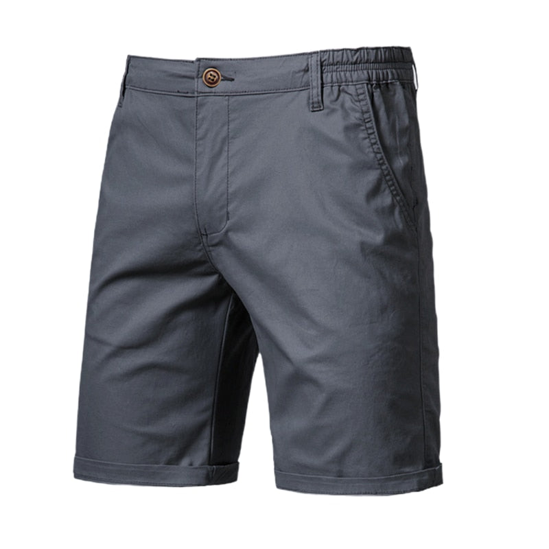 Summer 100% Cotton Solid Shorts Men High Quality Casual Business Social Elastic Waist Men Shorts 10 Colors Beach Shorts