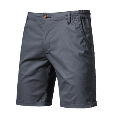 Summer 100% Cotton Solid Shorts Men High Quality Casual Business Social Elastic Waist Men Shorts 10 Colors Beach Shorts