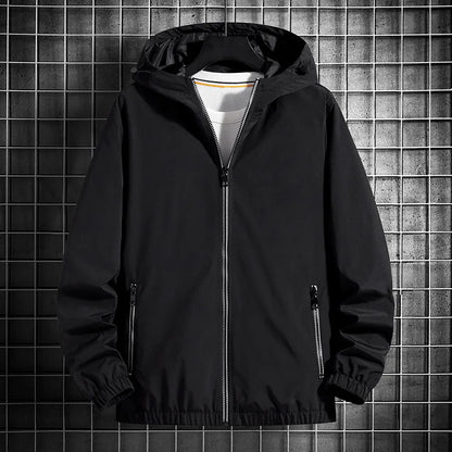 saferido Men's Jacket Spring Autumn Fashion Thin Hooded Jacket Street Retro Casual Coat with Pocket Sports Windbreaker