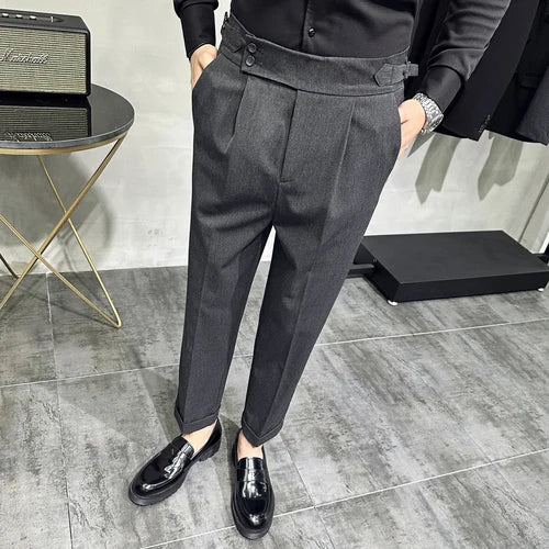 saferido Men Spring Autumn Suits Pants Male Formal Wear Boutique Trousers Quality Men British Style Business Casual Loose Suits Pants