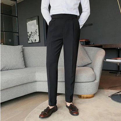 saferido Spring New Men's Suit Pants Fashion Business Casual Slim Dress Pants Men's Street Wear Social Formal Pantalon Clothing 36