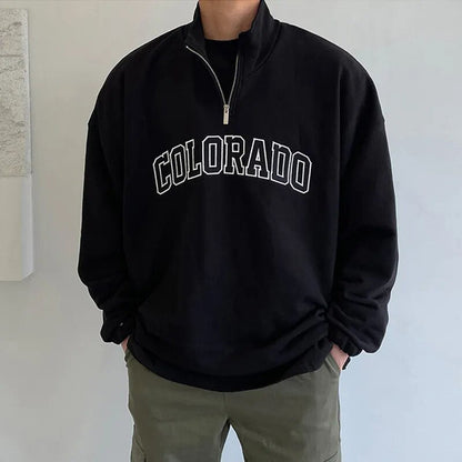 Streetwear Sweatshirts For Mens Fall Leisure Patchwork Long Sleeve Drawstring Tops Men Fashion Drawstring Stand Collar Pullovers