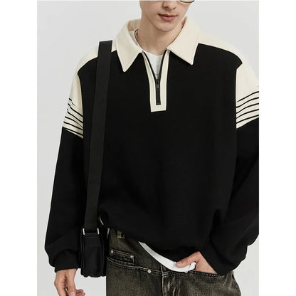 saferido Pullover Mens Thick Warm Knitted Men Sweater Solid Fashion Sweaters Half Zip Spring Autumn Comfy Fleece Winter Coat Casual