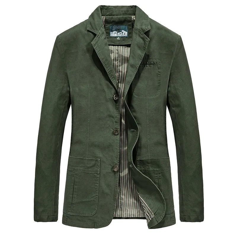 Spring Autumn Military Blazer Jacket Men Casual Cotton Washed Coat Mens Army Bomber Suit Jackets Cargo Outerwear Plus Size