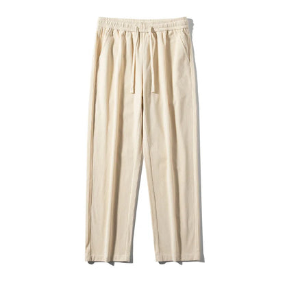 saferido Men's Casual Pants Loose Straight Corduroy Pants Elastic Waist Sweatpants Fashion Streetwear Spring Men Sports Jogger Trousers