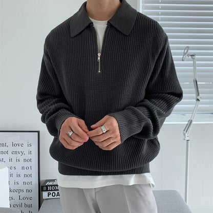 Korean Fashion Men Sweaters Chic Luxury Pullover Tops Mens Autumn Winter Vintage Loose Long Sleeve Kintted Sweater Streetwear
