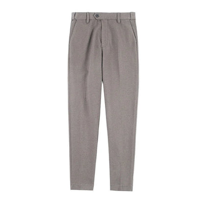 saferido Thick Men's Suit Pants Autumn Winter Brushed Woolen Loose Slim Solid Youth Pants Trend Casual Business Pencil Trousers Oversized