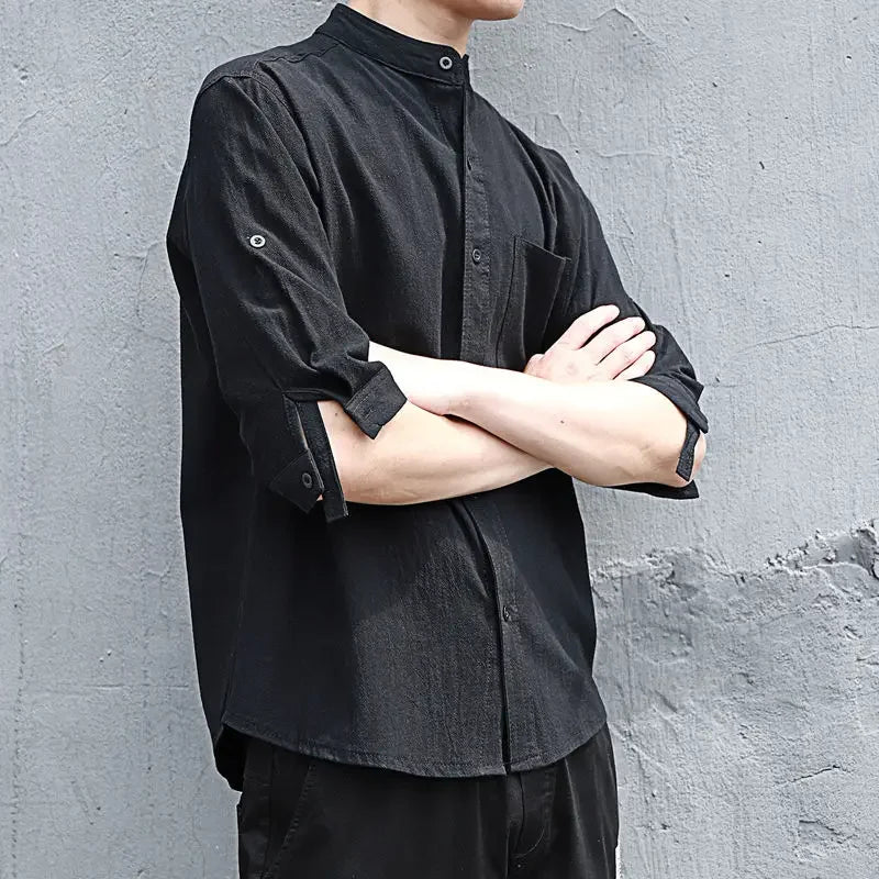 saferido Man Shirt Linen and Cotton Oversize Shirts for Men Plain Half Sleeve Fashion 2024 Cheap Things with Free Shipping Casual Tops I