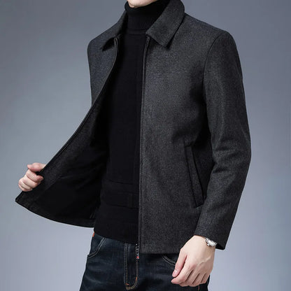 Coat Stuff Mens Jackets New Brand Casual Lapel Autumn Winter Men Clothing Fashion Solid High Quality Classic Daddy Clothes