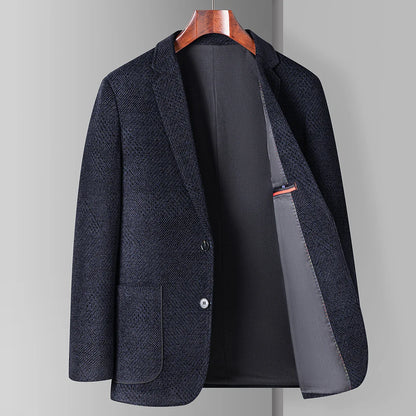 High-end Fashion Casual Suit for Men Autumn and Winter Light Luxury Business Single West Texture Will Be Ironed Men's Suit Coat
