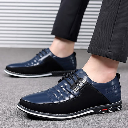 saferido Trending Leather Shoes for Men Business Casual Dress Shoe Lace Up Formal Party Men Shoes Comfortalbe All-match Wedding Oxfords