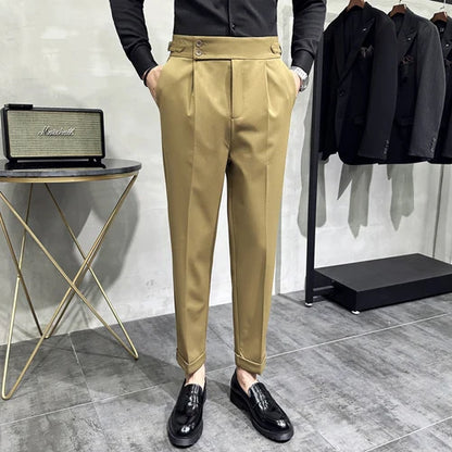 saferido Men Spring Autumn Suits Pants Male Formal Wear Boutique Trousers Quality Men British Style Business Casual Loose Suits Pants
