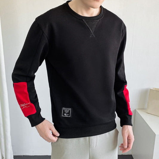 Korean Fashion Sweatshirts For Men Spring and Autumn Casual Long Sleeve Shirts Men Streetwear Patchwork Hoodies No Hood