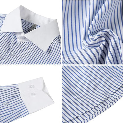 saferido  Men's Spring High Quality Business Long Sleeve Shirts/Male Slim Fit Lapel Office Dress Shirts Hombre Casual Chemise de luxe