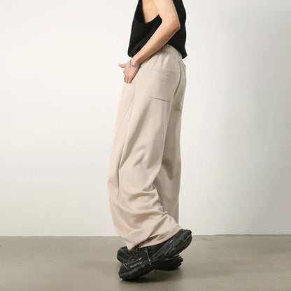 saferido Baggy Sweatpants Men Wide Leg Casual Pants Men Oversize Gray Khaki Trousers Male Loose Korean Streetwear Old Money