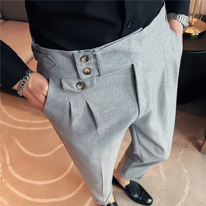saferido Fashion High Quality Cotton Men Pants Straight Spring and Summer Long Male Classic Business Casual Trousers Full Length 36
