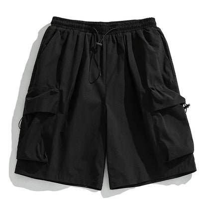 saferido Khaki Cargo Shorts Men Techwear Korean Casual Pants Male Jorts for Men Summer Loose Japanese Streetwear Hip Hop Pocket