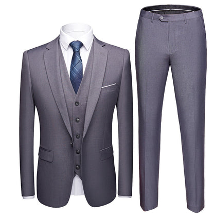 Men Blazers Set Wedding 3 Pieces Elegant 2 Suit Luxury Full Coat Pants Design Latest Vest Business Slim Fit Jacket Trousers