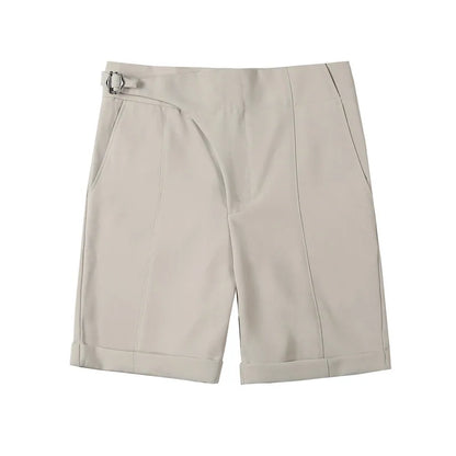 saferido  British Style Summer Suit Shorts Men Clothing Straight Business Formal Wear Slim Fit Casual Short Homme Knee Length Quality