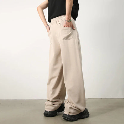 saferido Baggy Sweatpants Men Wide Leg Casual Pants Men Oversize Gray Khaki Trousers Male Loose Korean Streetwear Old Money