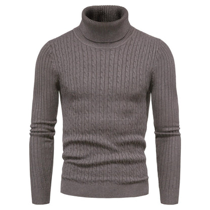 Autumn And Winter Turtleneck Warm Fashion Solid Color sweater Men's Sweater Slim Pullover men's Knitted sweater Bottoming Shirt