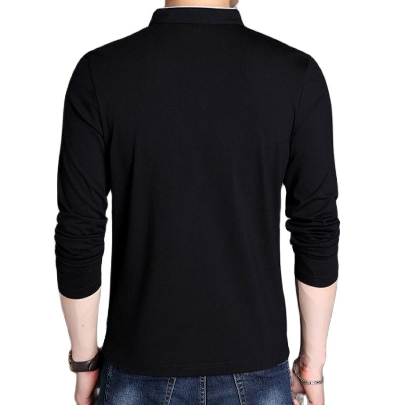 Spring Men's Long Sleeve T Shirts Half Buttons Stand Collar Cotton Pullovers Solid Casual Tops Comfy Korea Tide Slim Thin Tees