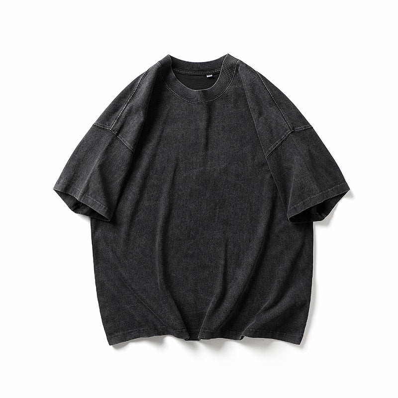 Japanese Streetwear High Quality Distressed T-Shirts Harajuku Short Sleeve Men Clothing Summer Korean Trendy Loose Tops Male