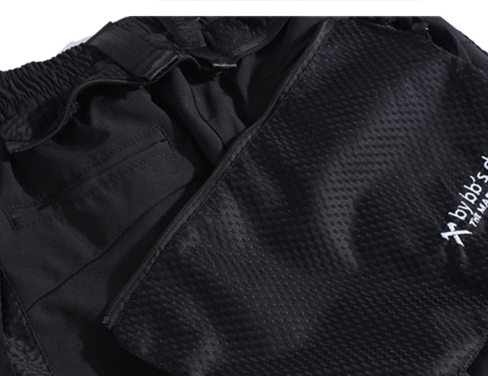 Detachable Multi-Pocket Cargo Pants Men Harajuku Hip Hop Streetwear Joggers Man Elastic Waist Sweatpants