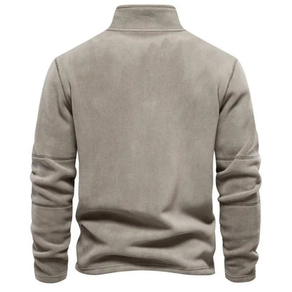 New Autumn Winter Thicken Warm Fleece Jacket for Men Zipper Neck Pullover Quality Men's Sweatshirt Soft Mens Jacket