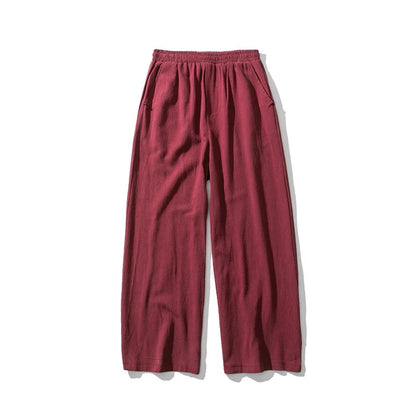 saferido Chinese Style Men's Loose Cotton Linen Pants Retro Wide-leg Hakama Plus Size Harajuku Casual Pants 5xl Men Clothing